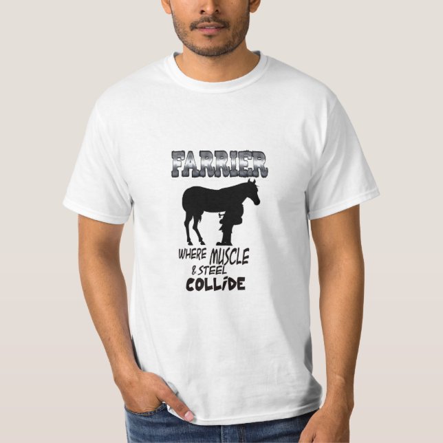T-shirt Farrier où les muscles et l'acier entrent en colli (Devant)