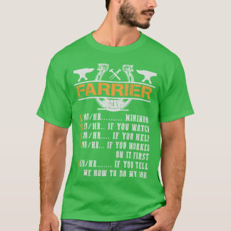 T-shirt Farrier Taux horaire Farrier Horse drôle