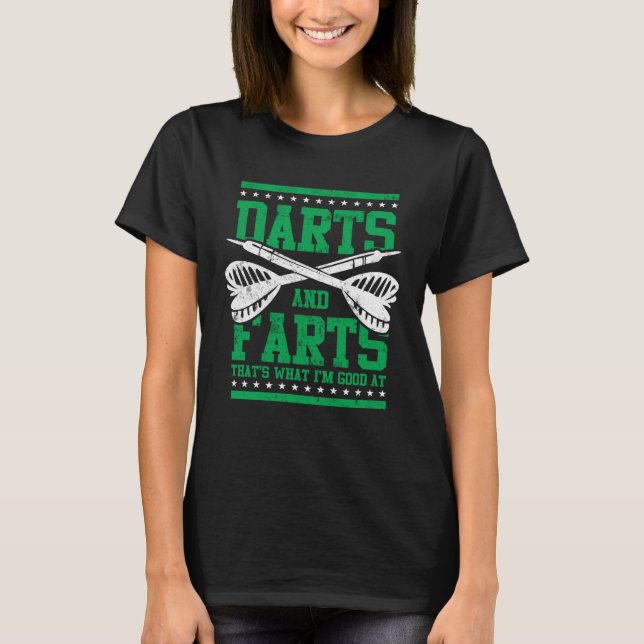 T-shirt Farts and Darts  Dart Player  for Men Great Game (Devant)