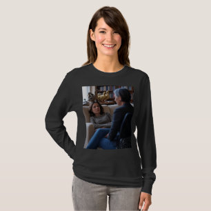 T-shirt Fascination Pour Femmes Canards noir chemise longu