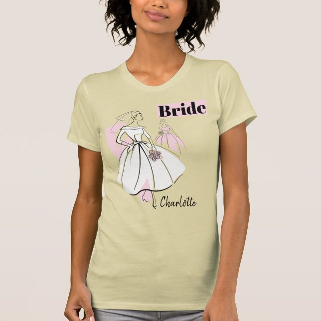 T-shirt Fashion Bride Neutral Group Mariée Nom de  (Devant)