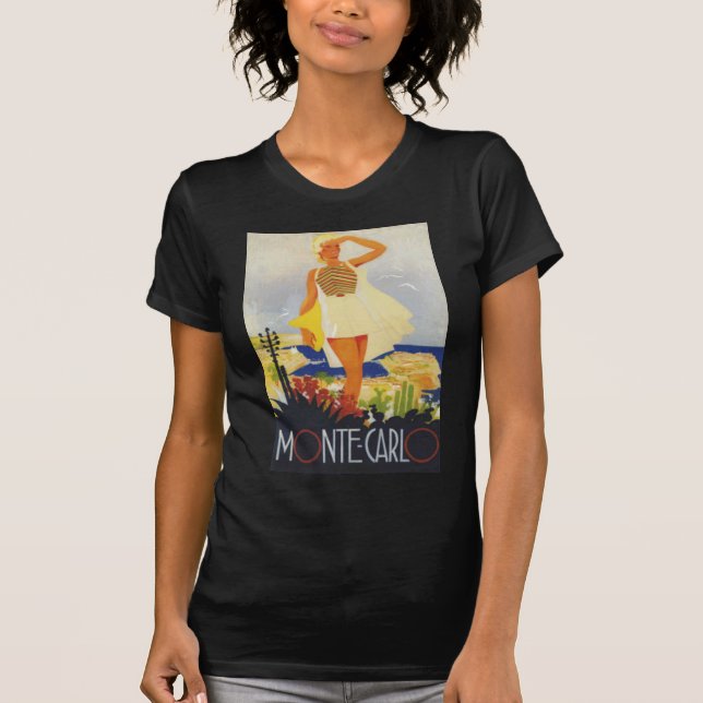 T-shirt Fashion Girl Monte Carlo Beach Voyage (Devant)