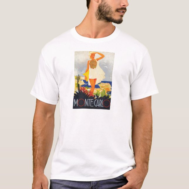 T-shirt Fashion Girl Monte Carlo Beach Voyage (Devant)