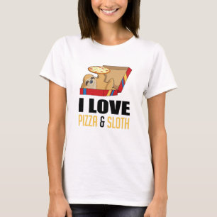 T-shirt Fast Food Burger Sloth Funny Pizza Eat Manger Food