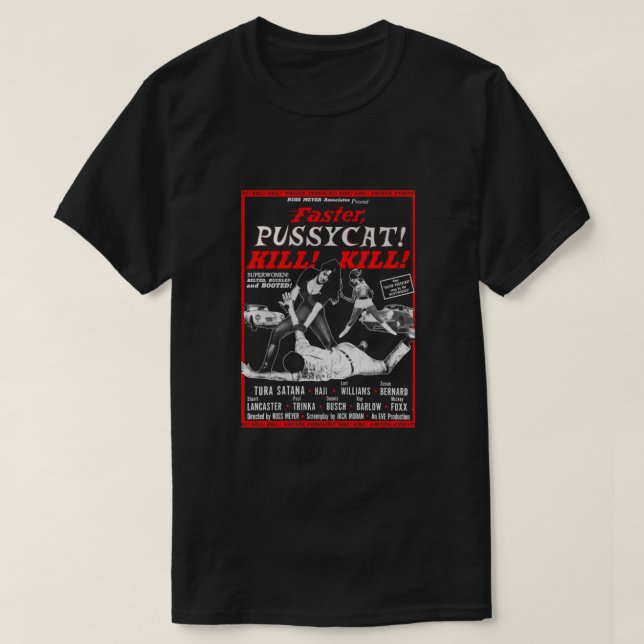 T-shirt Faster Pussycat Kill Tura Satana Retro Movie (Design devant)