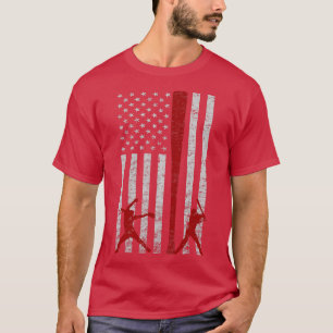 T-shirt Fastpitball Softball américain Drapeau Grunge Love