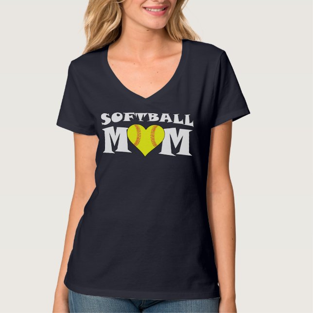 T-shirt Fastpitch Softball Maman mignonne Sport féminin V- (Devant)
