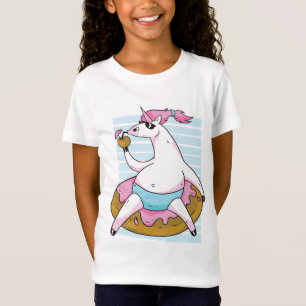 T-Shirt Fat amusant Unicorne Pool Party Chilling Inflatabl