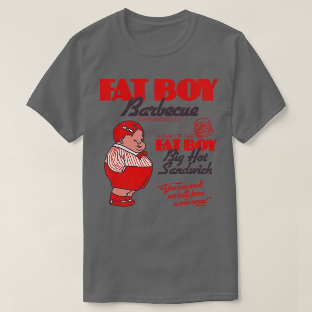 T-shirt Fat Boy Barbecue Retro BBQ Restaurant San Francisc (Design devant)