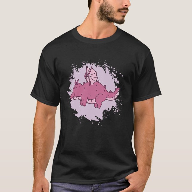 T-shirt fat Dragon Fantasy Animal cute (Devant)
