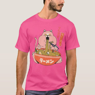 T-shirt Fat drôle mangeant Ramen Japonais Kanji - Mais Wi-