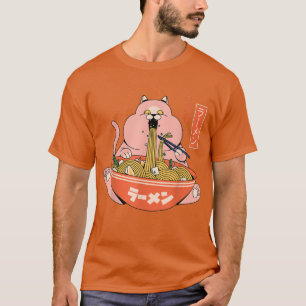 T-shirt Fat drôle mangeant Ramen Japonais Kanji - Mais Wi-