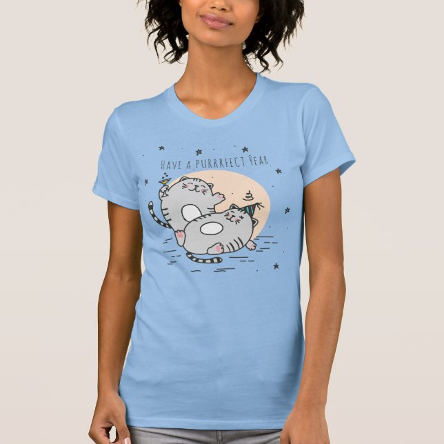 T-shirt Fat Fat Cats Nouvel An Réveillon (Devant)