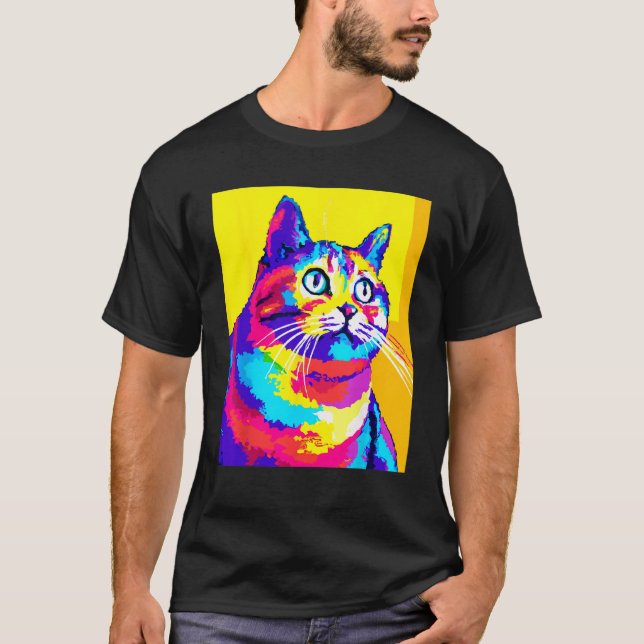 T-shirt Fat Rainbow Cat (Devant)