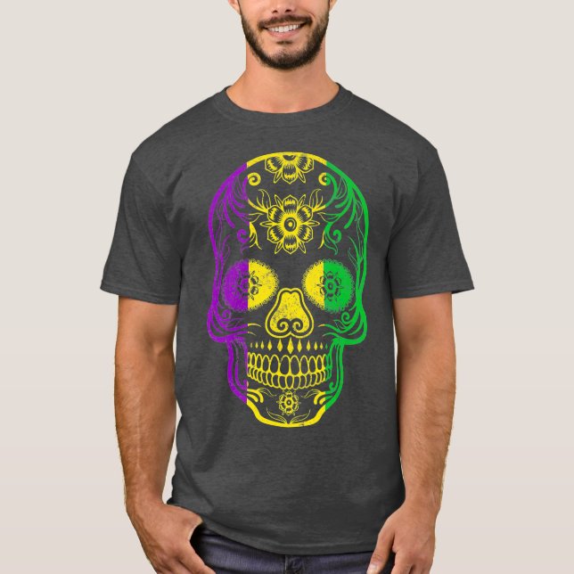 T-shirt Fat Tuesday  Mardi Gras Skull (Devant)