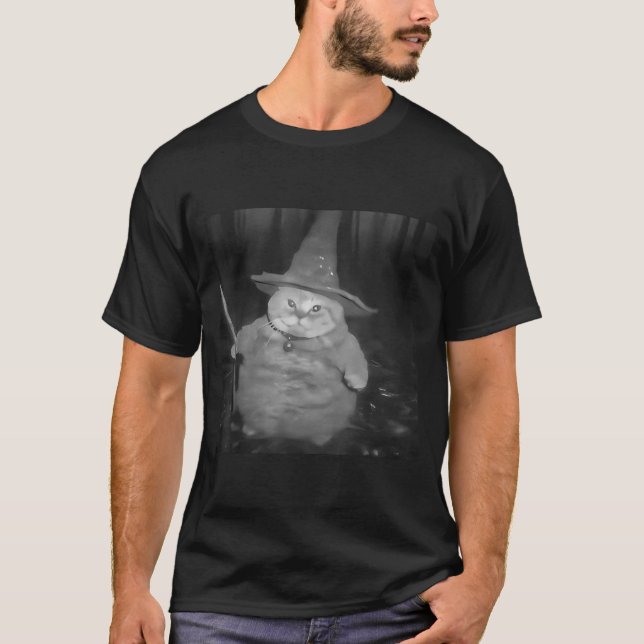 T-shirt Fat Wizard Cat Fat Kitten Wizard Funny Cat Meme Br (Devant)