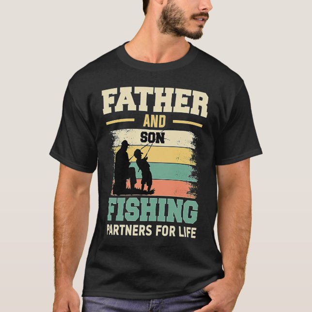T-shirt Father and son fishing partners for life (Devant)