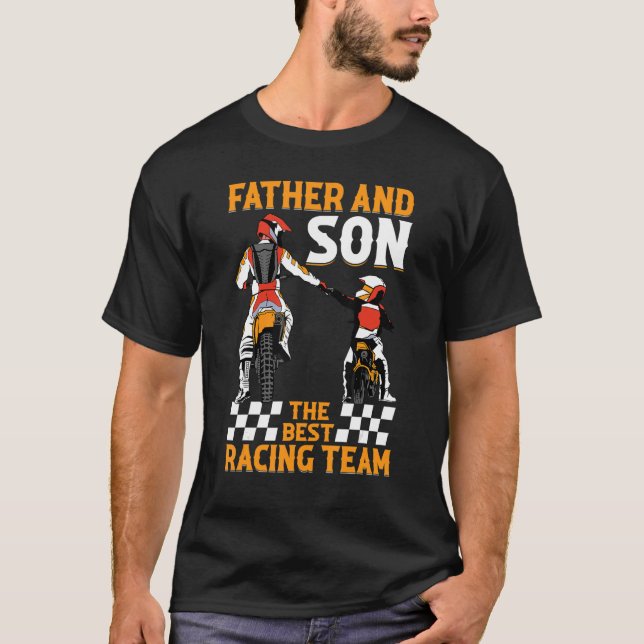 T-shirt Father And Son The Best Racing Team  Motocross Dir (Devant)