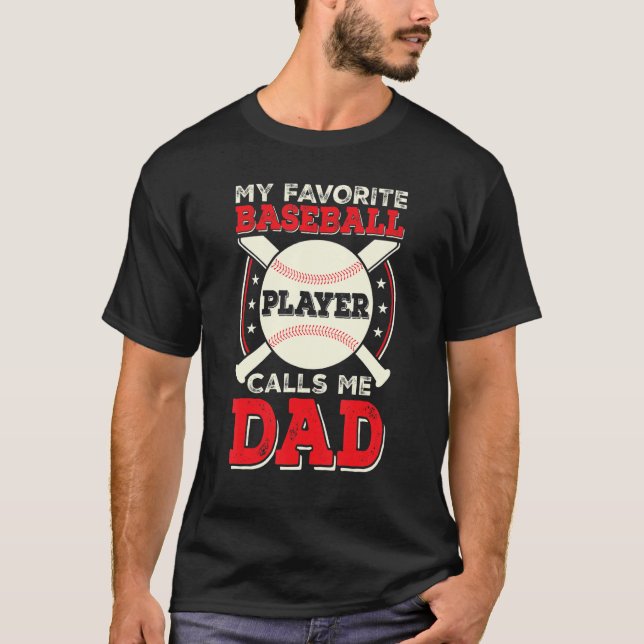 T-shirt Father Son Daughter Proud Daddy Baseball Favorite  (Devant)