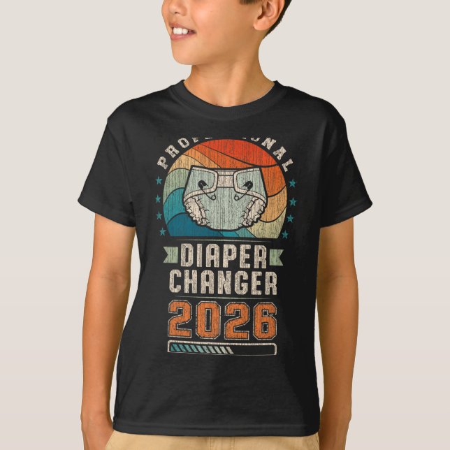 T-shirt Father To Be Future Daddy, Expecting Dad 2026 Diap (Devant)
