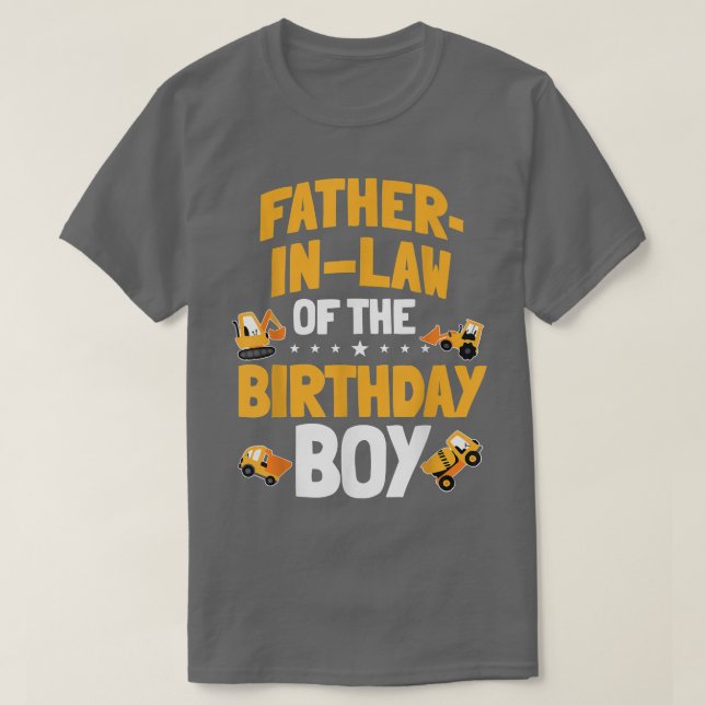 T-shirt FatherInLaw of the Birthday Boy Construction Worke (Design devant)