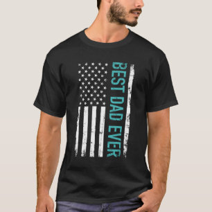 T-shirt Father's day Best Dad ever with US american flag