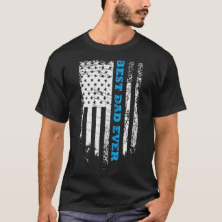 T-shirt Father's day Best Dad ever with US american flag