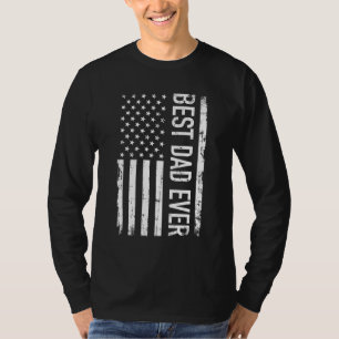 T-shirt Father's day Best Dad ever with US american flag
