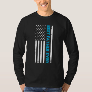 T-shirt Father's Day Best Father Ever With Us American Fla