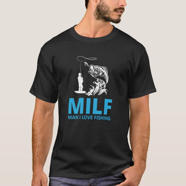 T-shirt Father's Day Man I Love Fishing Fisherman Rod  2 (Devant)
