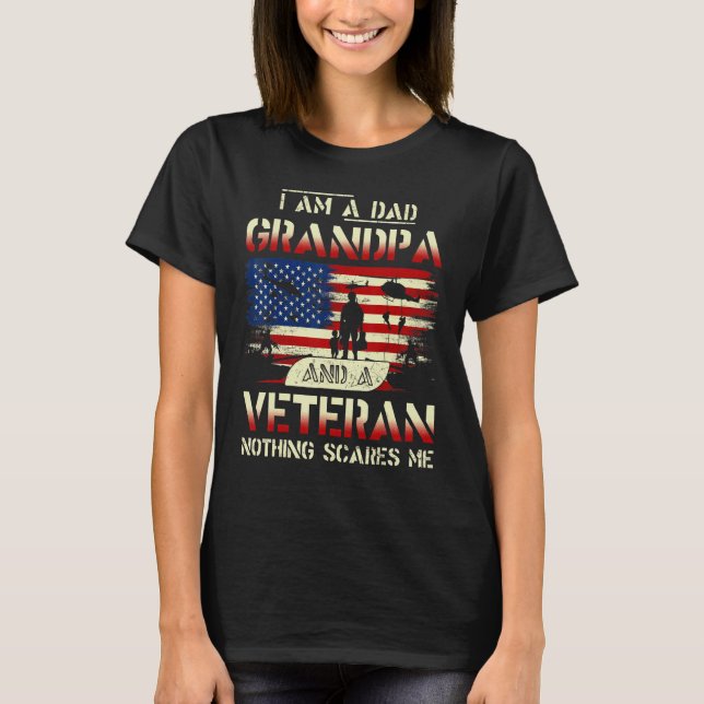 T-shirt Father's Day  Veterans Day I'm a Dad Grandpa and a (Devant)