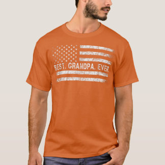 T-shirt Father's Say Best Grandpa Ever With US American Fl