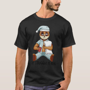 T-shirt Fatigué Lazy Meerkat La Lutte Est Réelle Se Déplac