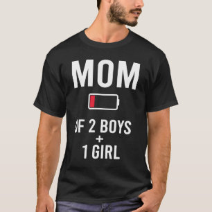 T-shirt Fatigué Maman 2 garçons 1 fille Faible Batterie Co