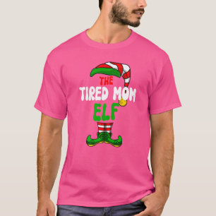 T-shirt Fatigué maman Elf Pajama Groupe de jumelage Noël H