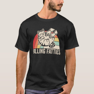 T-shirt Fatties qui roulent Humour de chat Style Rétro