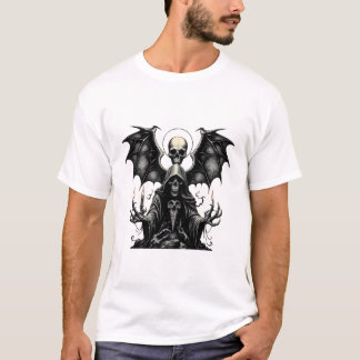 T-shirt Faucheuse avec ailes et bougies de chauve-souris -