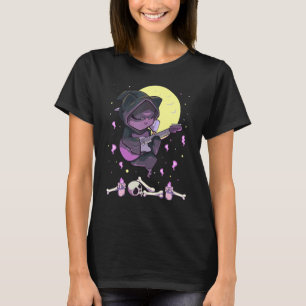 T-shirt Faucheuse Pastel Goth Chat Jouant de la Guitare