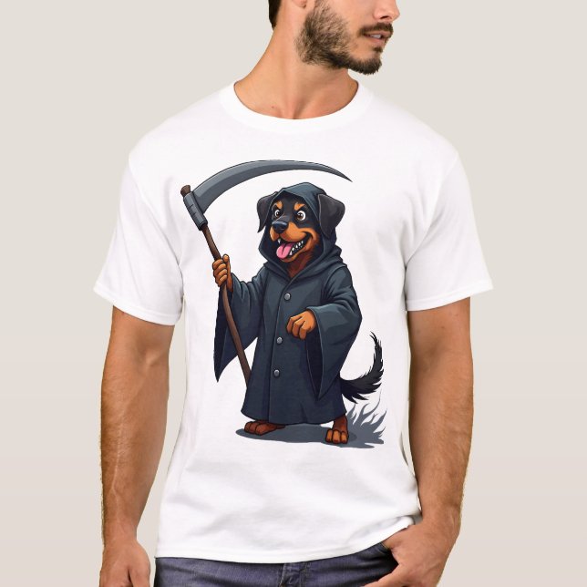 T-shirt Faucheuse Rottweiler Chien (Devant)