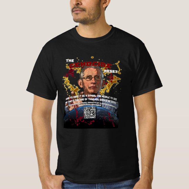 T-shirt Fauci Le génocide Réinitialise Fauci 2021 Collecte (Devant)