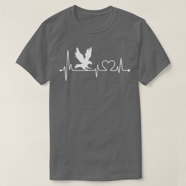 T-shirt Faucon à battement de coeur d'aigle avec faucon ou (Design devant)
