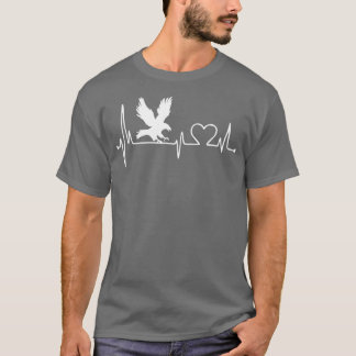 T-shirt Faucon à battement de coeur d'aigle avec faucon ou