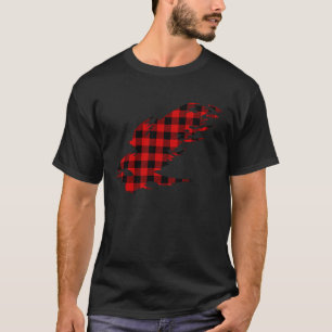 T-shirt Faucon à carreaux rouge buffle Hawk Oiseau assorti