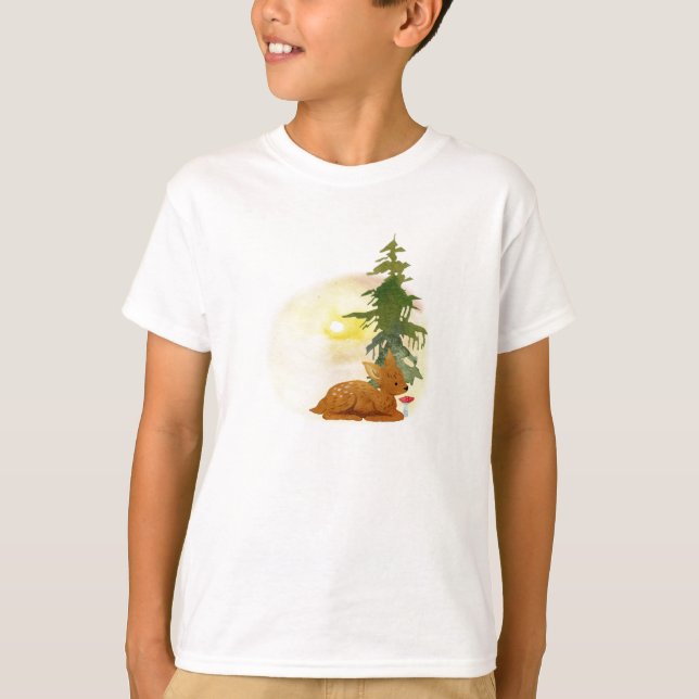 T-shirt Faune de la forêt d'aquarelles (Devant)