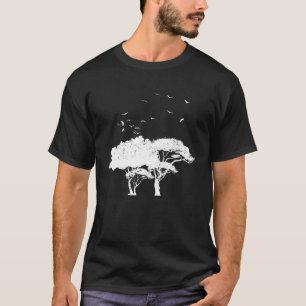 T-shirt Faune En Plein Air Nature Arbres Foule D'Oiseaux
