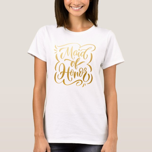 T-shirt Fausse demoiselle d'honneur lettrage à la main en  (Devant)
