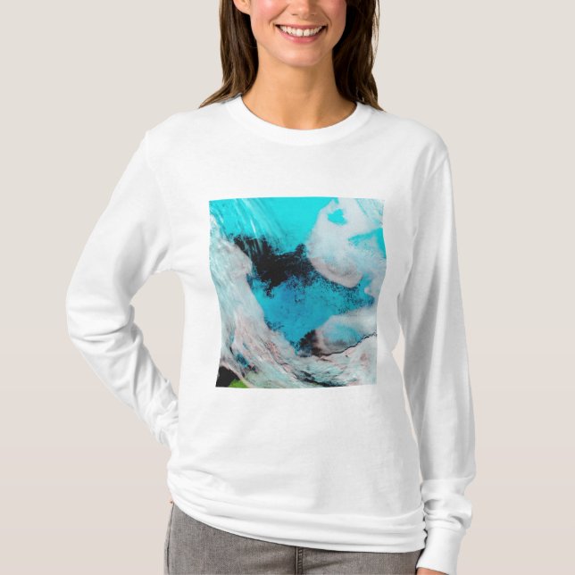 T-shirt Fausse vue couleur de Polynya (eau libre) (Devant)