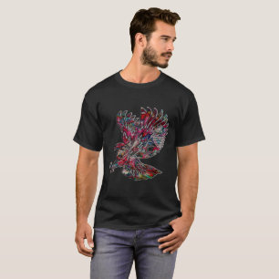 T-shirt Faux abstrait Eagle tribal métallique