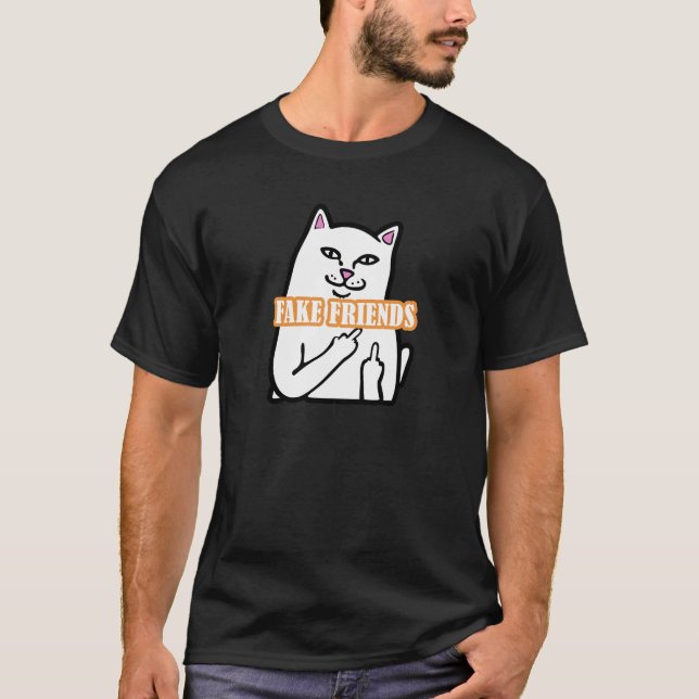 T-shirt Faux Amis de Fook de chat (Devant)
