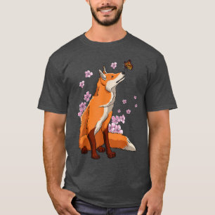 T-shirt Faux avec papillon Japonais Sakura Cerry Blossom